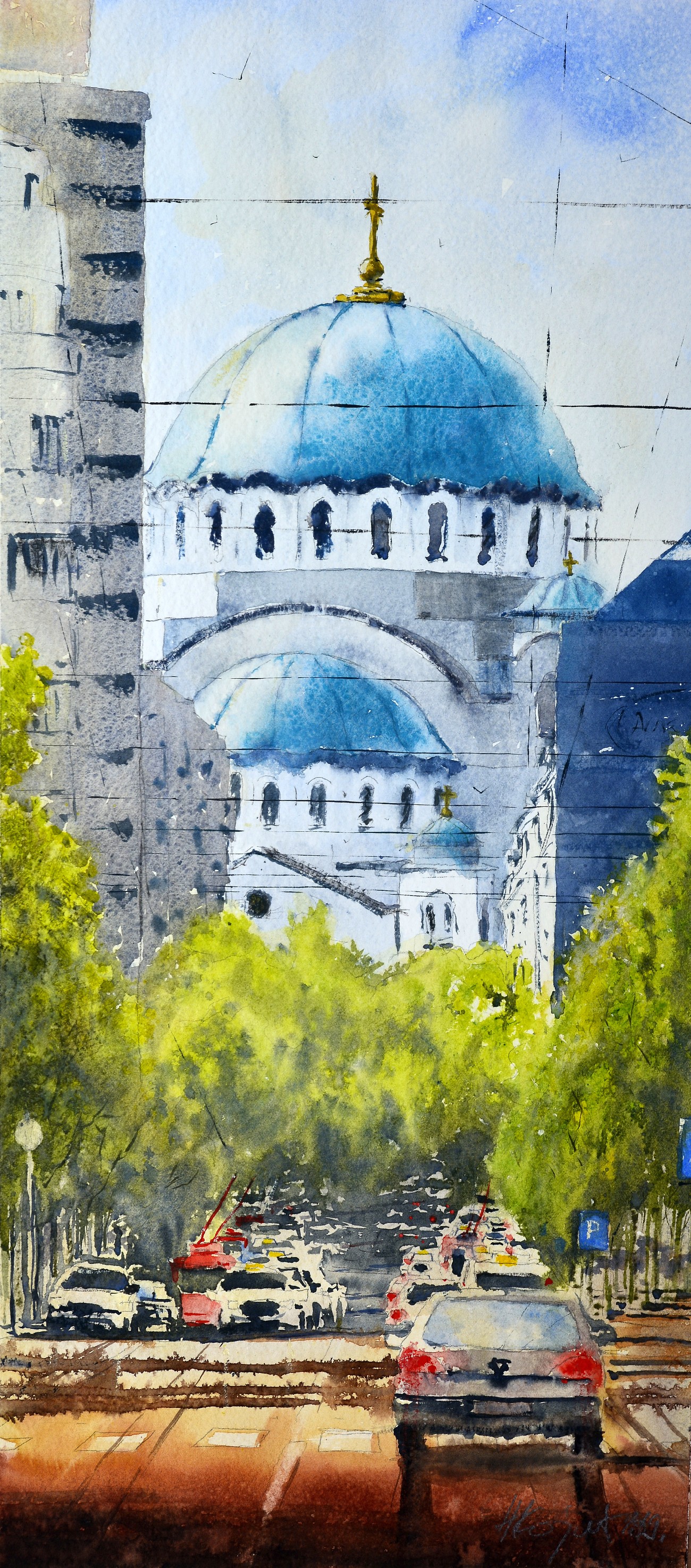 Beogradu s ljubavlju akvarel