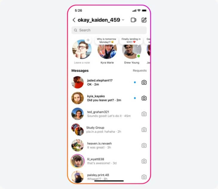 instagram notes