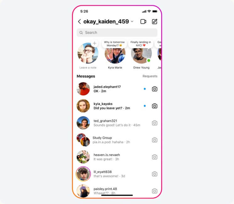instagram notes